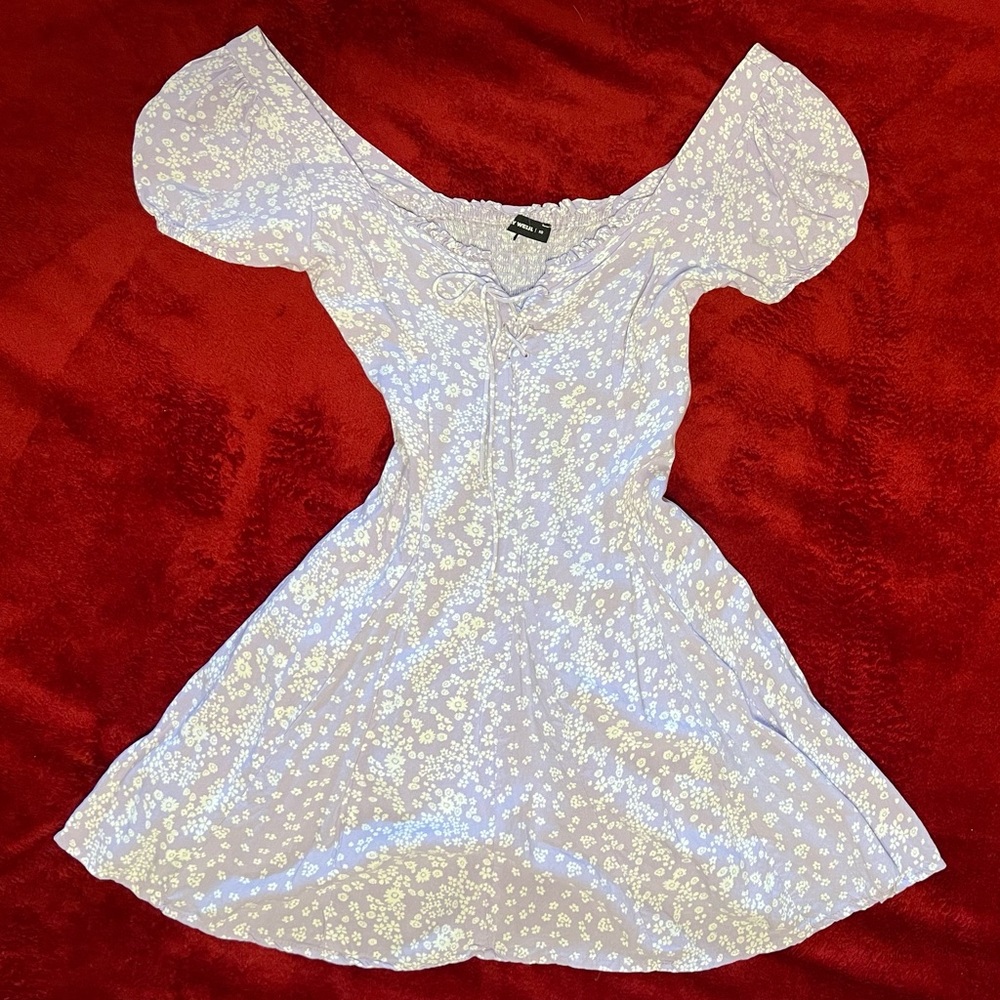 Tally Weijl white and purple floral mini dress - XS